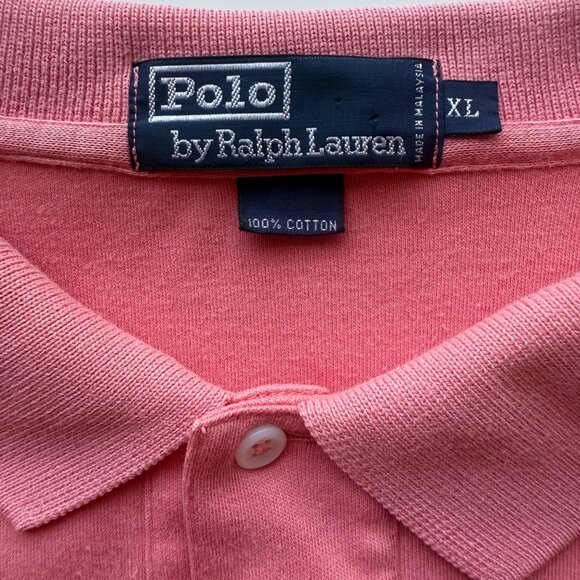 Polo Ralph Lauren Mens Classic Pink Polo Shirt XL Logo Embroidery 100% Cotton - Picture 3 of 7